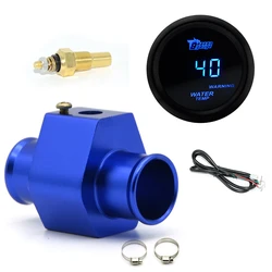 2'' 52MM Car Digital Blue Led Water Temperature Gauge 40-150℃ With Water Temp Joint Pipe Sensor Adapter