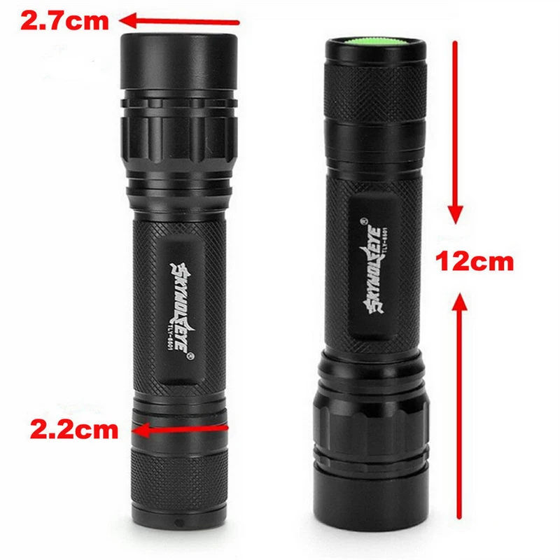 Skywolfeye-linterna táctica XPE para exteriores, luz LED de aleación de aluminio con zoom, alta calidad, 18650
