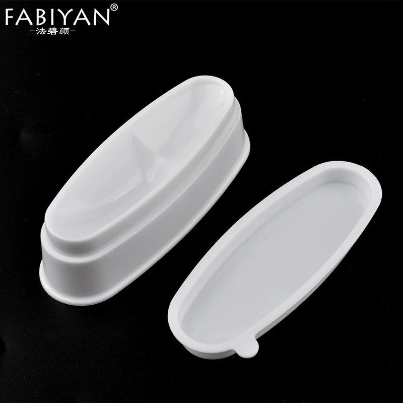 Nail Art Container Storage Box Case White Acrylic Powder French Guides Smile Line Sculpture Tips Dipping Moulding Tools Manicure