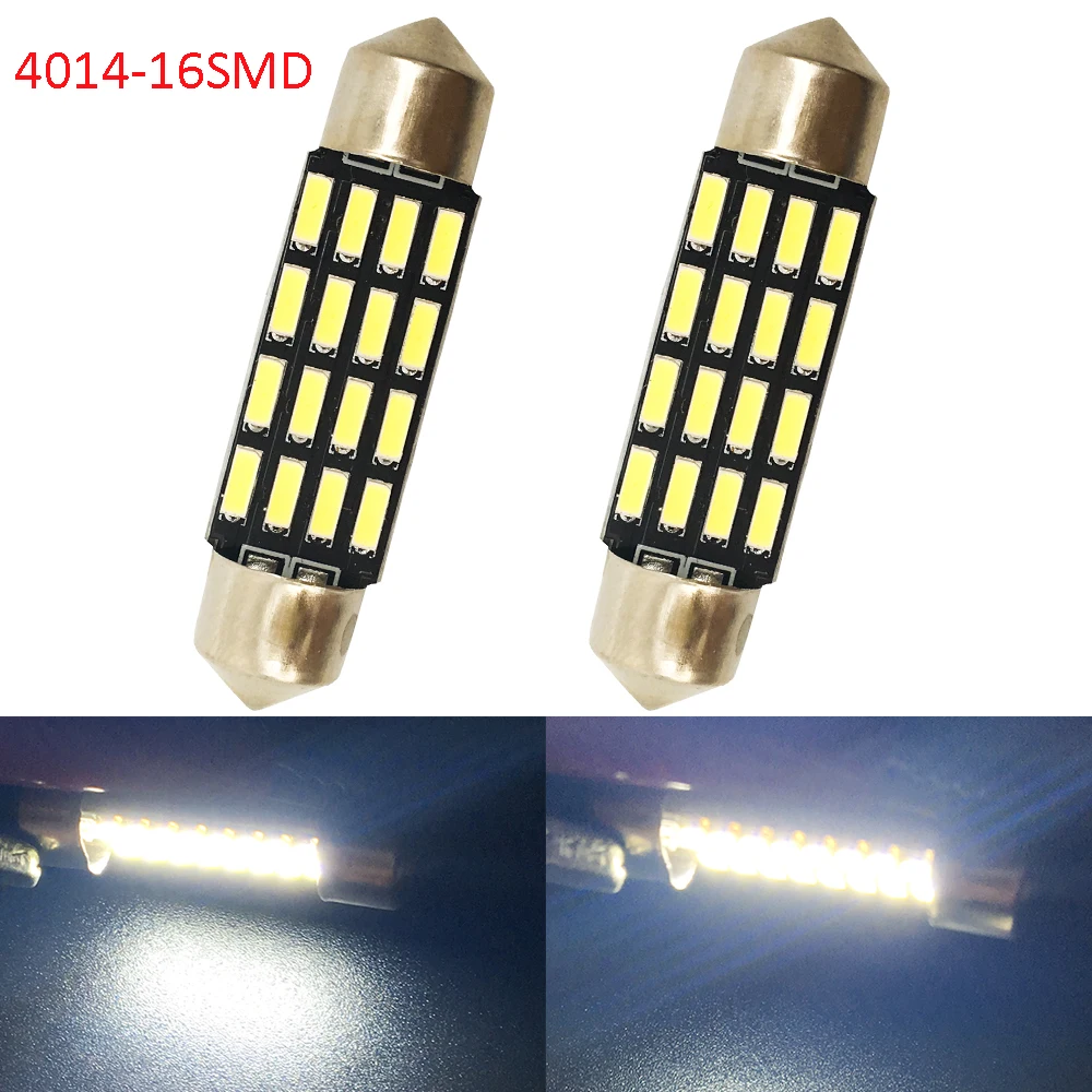 

4x Автомобильный светодиодный фестон 31 мм 36 мм/39 мм/41 мм C5W LED 4014 16 SMD Led 16SMD авто светодиодные лампы внутренний купол для чтения светодиодные ла...