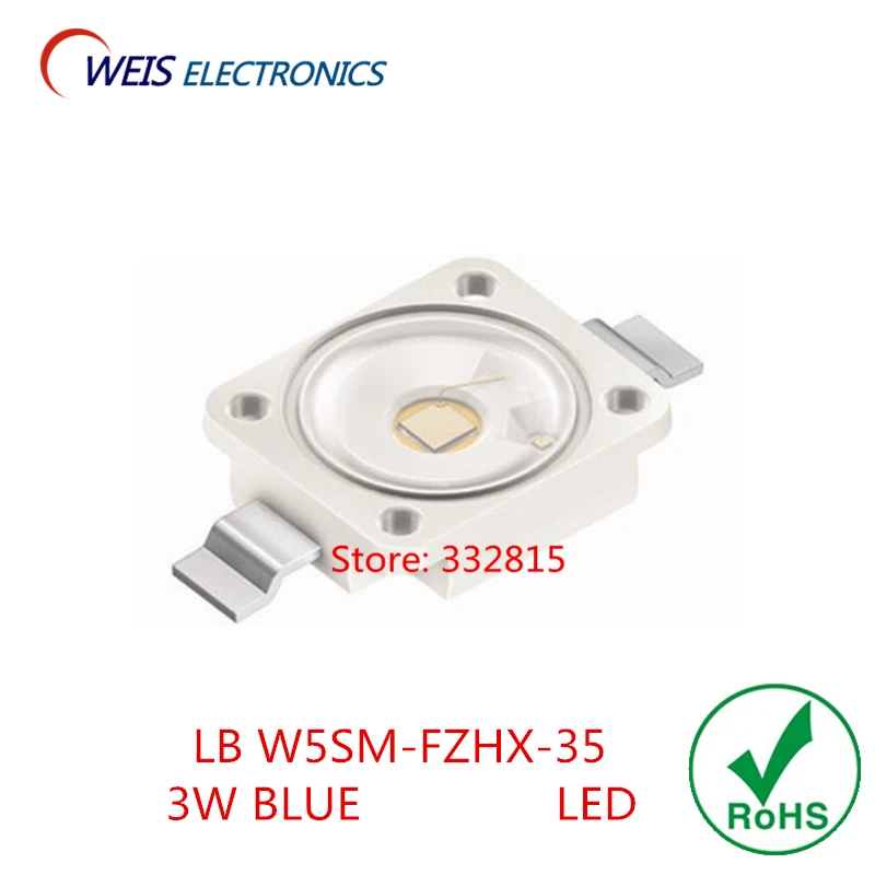 Lentille plate LED SMD bleue W5SM-FZHX-35 LB, 1-3W 3V 35lm, pour feu arrière de voiture d\'origine, livraison directe, 7060 LB, W5SM LBW5SM, 467nm,