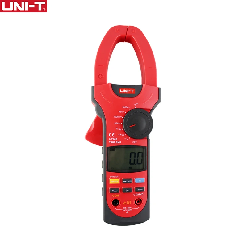 

UNI-T UT208 AC DC Digital Clamp Meter True RMS Auto Range Ammeter Resistance Frequency Temperature Test