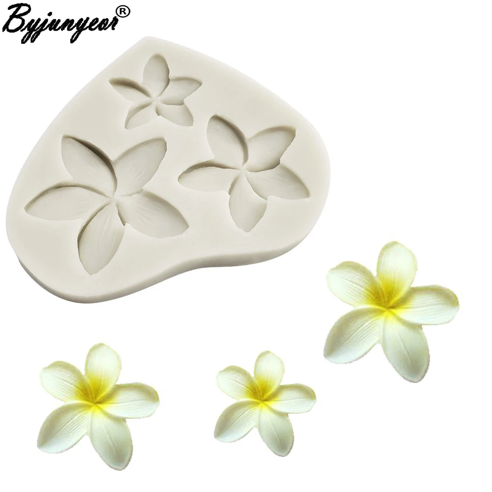 Plumeria kwiat silikonowe formy kremówka formy ciasto dekorowanie narzędzia czekolada Gumpaste cukierki gliny formy M2352