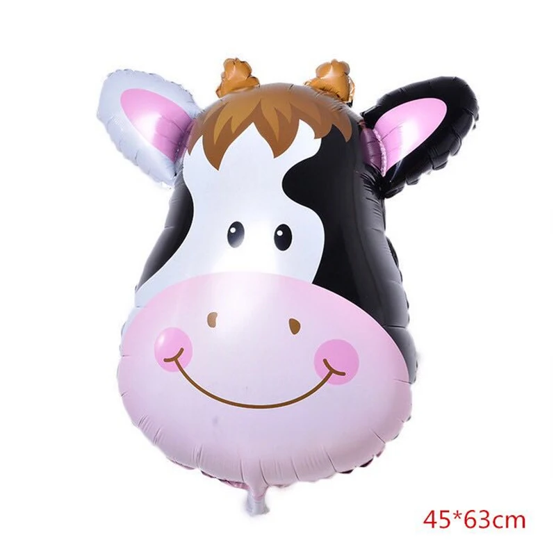 1pcs New Style Large Monkey Tiger Zebra Deer Cow Head Helium Foil Balloons Birthday Party Animal Air Balloons Animal Theme Party