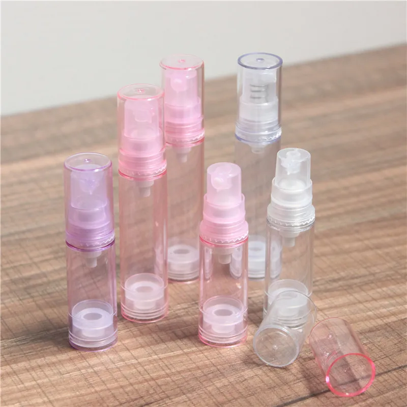 50Pcs 5ml 10ml 15ml Empty airless pump plastic bottles vacuum pressure emulsion bottle with lotion pump cosmetic packaging