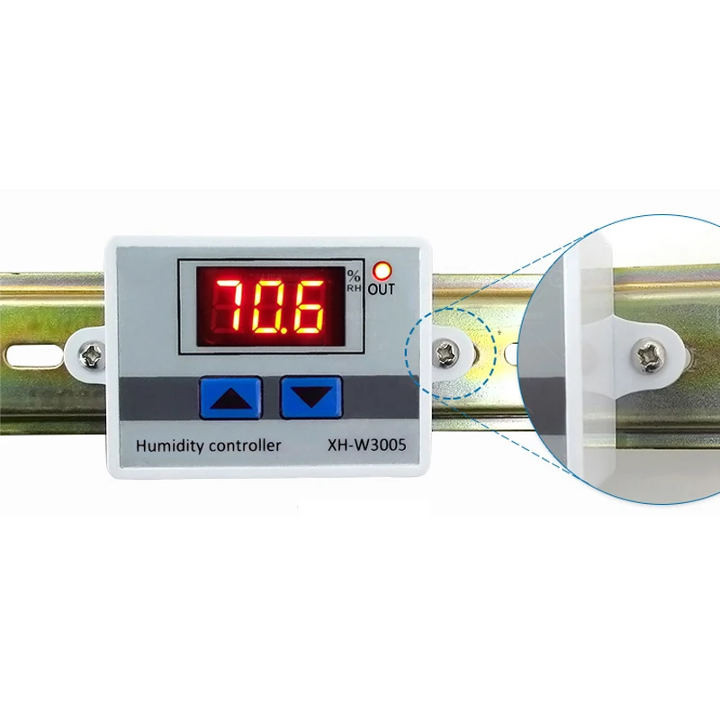 Digital Humidity Controller 220V 12V 24V Hygrometer Humidity Control Switch 0~99%RH Hygrostat with Humidity sensor