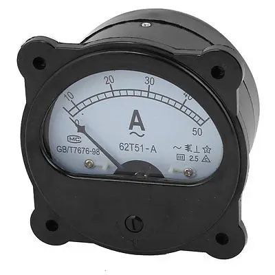 

62T51-A Class 2.5 Accuracy AC 0-50A Analog Ammeter Panel Meter