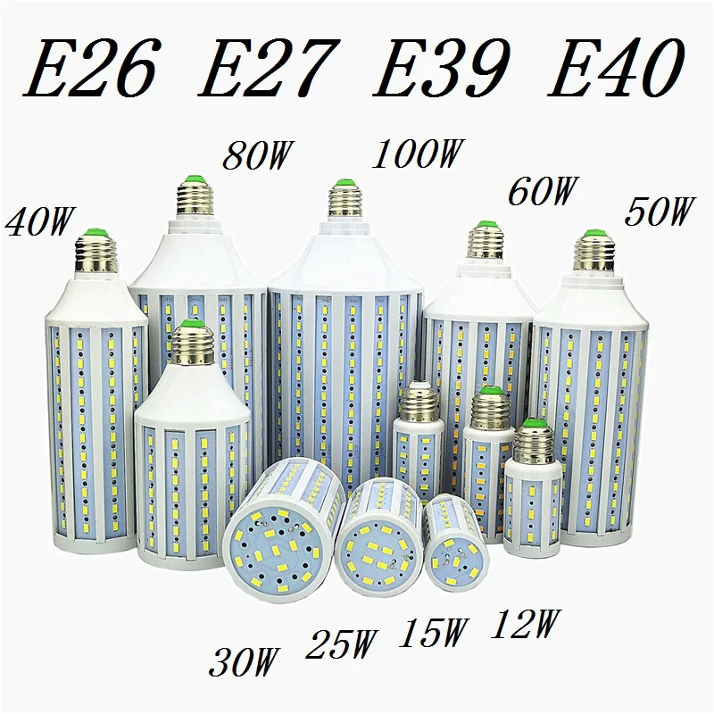 3pcs/lot E26 E27 E39 E40 12W 15W 25W 30W 40W 50W 60W 80W 100W LED Lamp Lampada Corn Bulbs Lighting Chandelier Ceiling Spot light