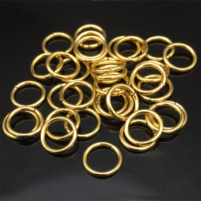 100 PCS 3.5MM/4MM/5MM/6MM/7MM/8MM/9MM/10 50pcs/Lot DIY Making Jewelry Findings Stainless Steel Gold Plated Color Open Jump Ring