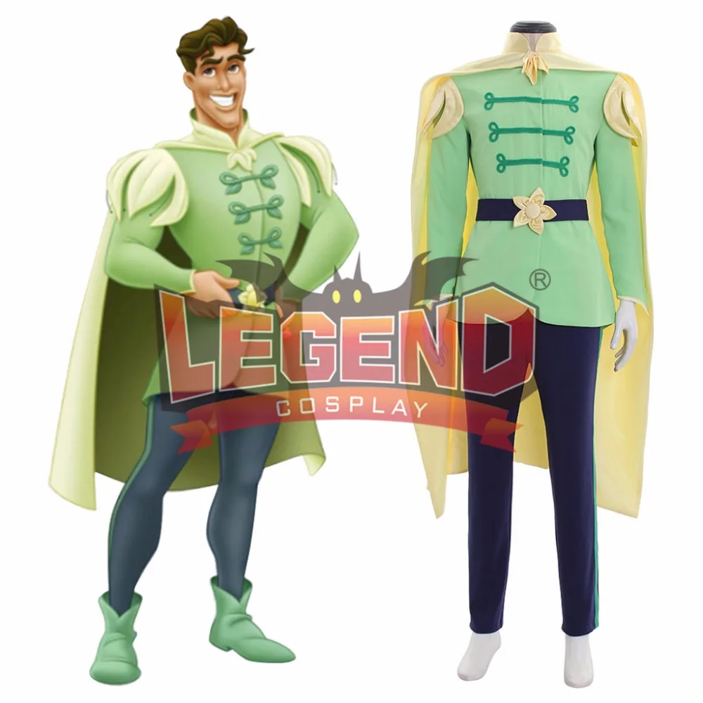 The Frog Prince Naveen outfit Halloween Adult Men Cosplay Costume price charming outfit with cloak men's outift custom made