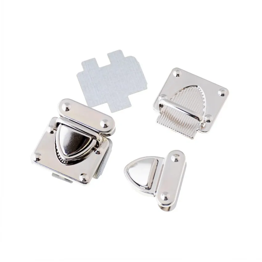 شحن مجاني-10 مجموعات فضية لهجة مجوهرات علبة خشبية صناديق حقيبة صنع قفل مزلاج الأجهزة 36x33 مللي متر J3757