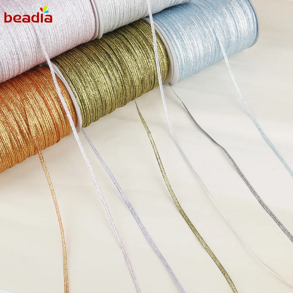 20 Yards 4mm Width Glitter Ribbon Gift Packing Belt For DIY Wedding Party Christmas Embellishment Ribbon Sewing Accessories