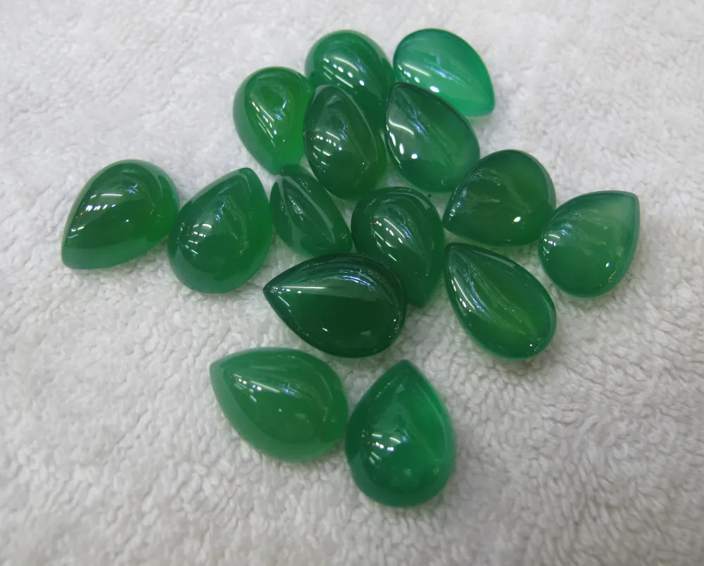 Wholesale 30pcs/lot Green Agate Carnelian 13x18mm Pear Cabochon Natural Gem Stone Jewelry Ring Cabochon