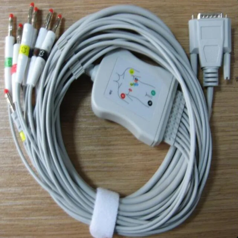 Compatible For Nihon Kohden ECG-1250,ECG-1350 ECG EKG Cable with Leadwires 10 Leads Medical ECG Cable 4.0 Banana End,TPU