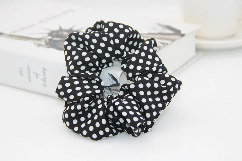 

New Women Ladies Dot Hair Scrunchies Headwear Ponytail Holder Hair Ties Ropes Elastic Hair Bands