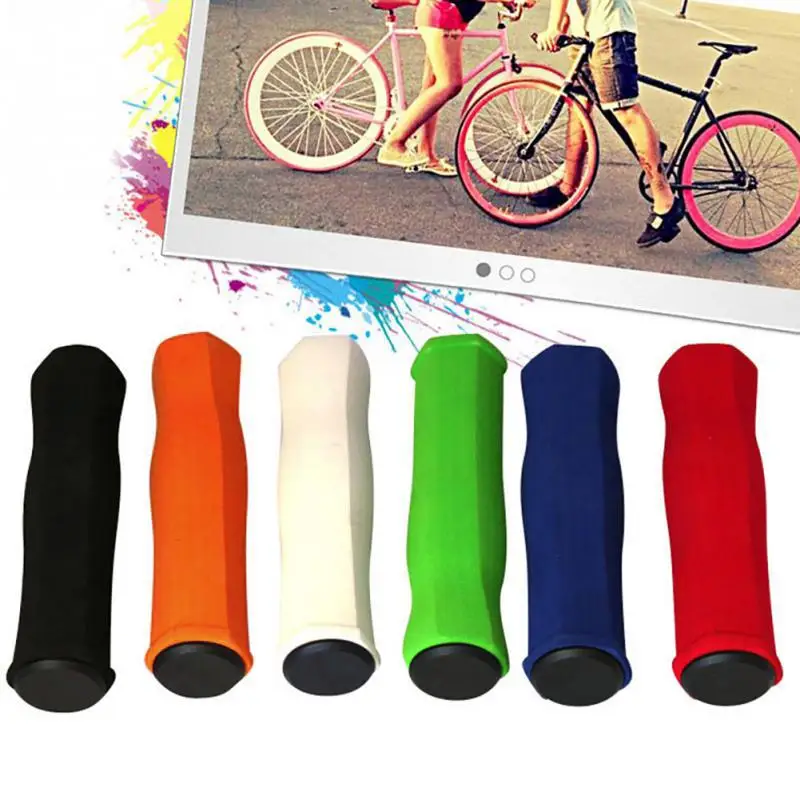 1 Pair BMX MTB Bike Mountain Bicycle Cycling Ultra Light Sponge Handle Handlebar Bar End Grips Slip Resistant Handle Cover Parts