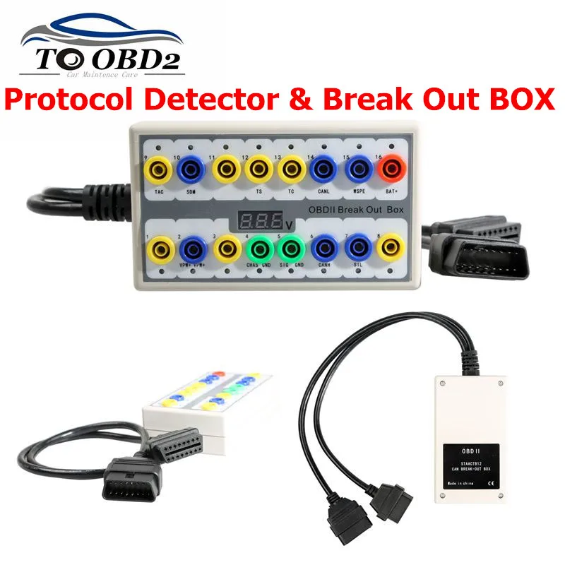 

OBDII Breakout Box OBD OBD2 Protocol Detector & Break Out Box Car Auto Car Test Box Hot Selling