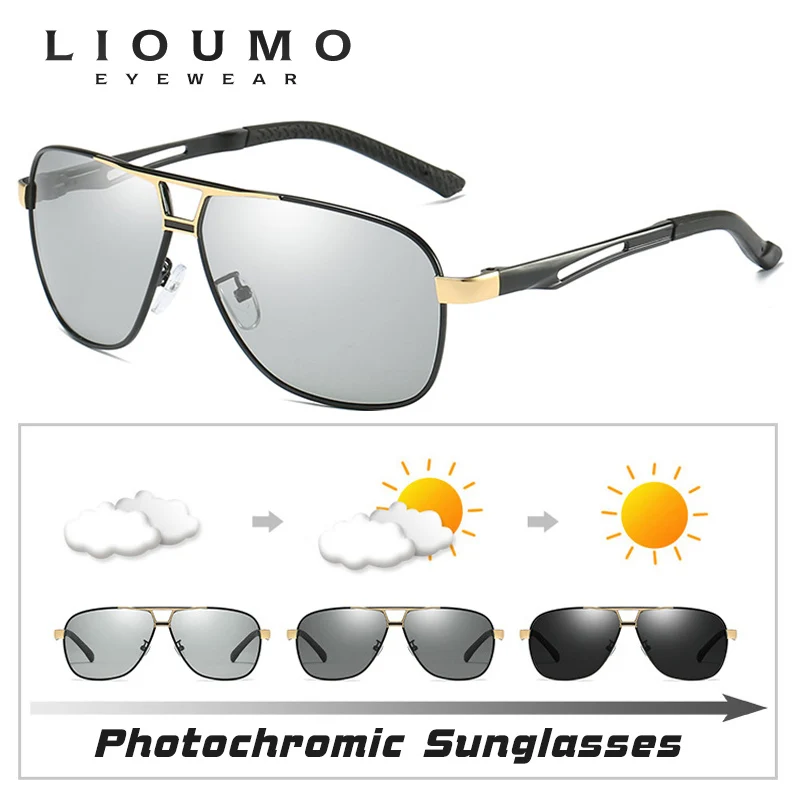 LIOUMO Aviation Sunglasses Men Polarized Anti-Glare Driving Photochromic Sun glasses Women UV400 oculos de sol masculino