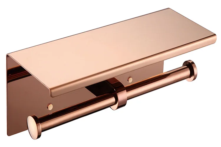 

Free shipping Rose gold/gold/chrome/Brushed /Black 250*100*100mm stainless steel bathroom toilet paper holder Paper roll holder