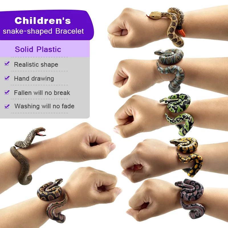 Halloween Children's simulation snake Bracelet Animal model figurine home decor miniature fairy