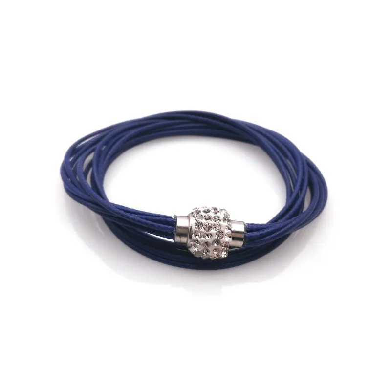 2024 Hot Selling Vintage Charm Multilayer Red Leather Bracelet Rhinestone Bracelet Magnetic Buckle Cuff Bracelets For Women