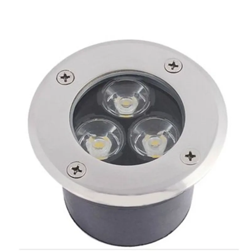 LED Underground Lamp 3*1W LED Floor Recessed Lighting Lamp DC12V or AC85-265V Warm White/Cold White/Red/Green/Blue/Yellow/RGB