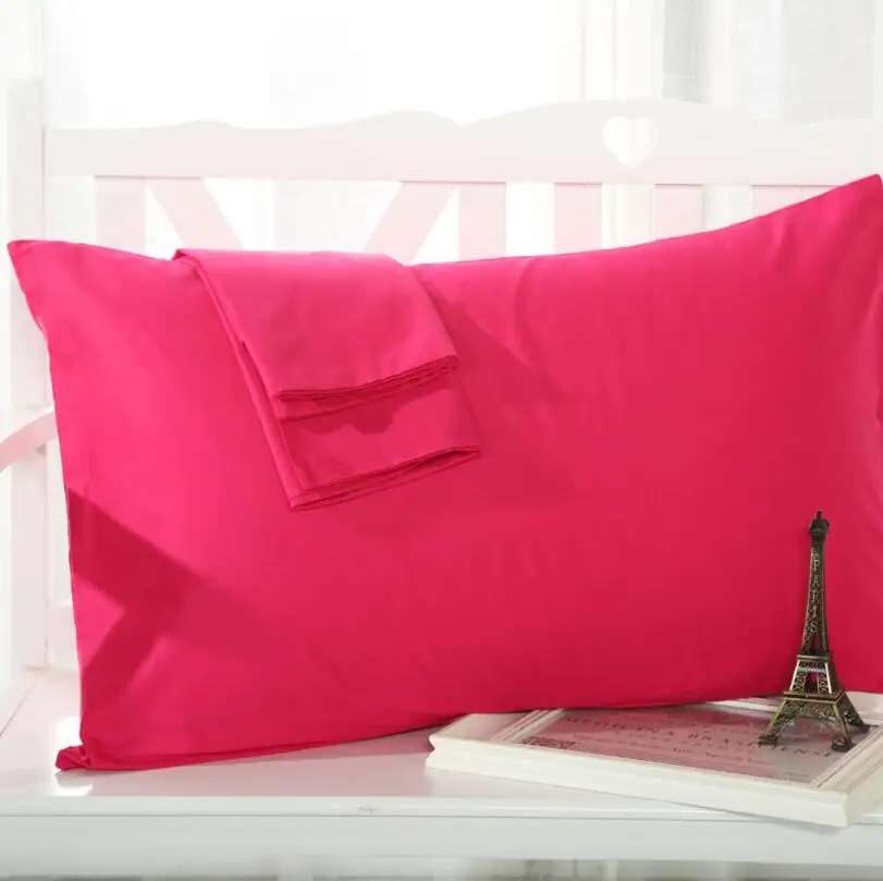 100%Cotton Solid Color Rectangle Pillowcase 48X74CM Standard Pillow Case Green/Purple/Pink home bed pillow Sham/Cover