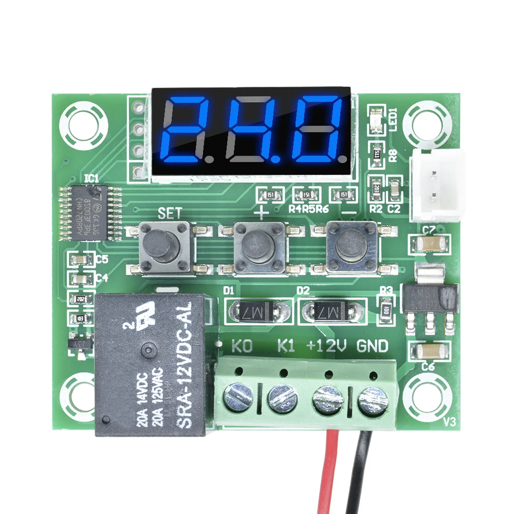 W1209 AC 110V-220V LED Digital Thermostat Temperature Control Thermometer Thermo Controller Switch Module w/ Power Supply AC-DC