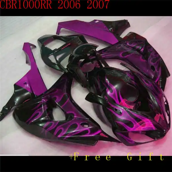 

km high in purple black molding motorcycle fairing for CBR1000RR 06 07 CBR 1000RR 2006 2007 all glossy orange red fairings set