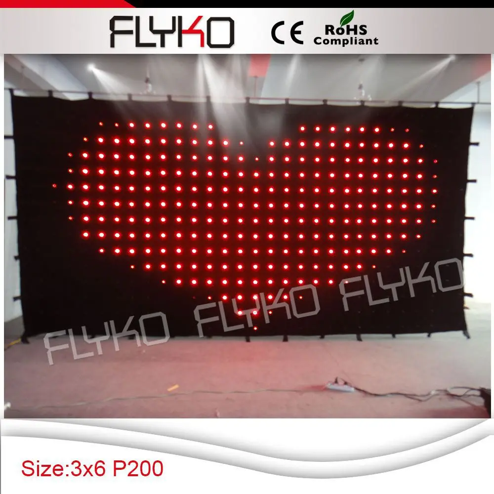

Free shipping led stage curtain 3x6m p200mm SD controller software