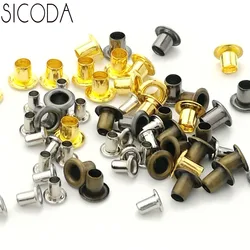 SICODA 100pcs 1.5/2/2.5mm mini Grommets Eyelets hollow rivet bjd brass Eyelets Doll Clothing Accessories bag decorative