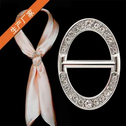 Fashion Crystal Metal Scarves Buckle Ring Women Pearl Flower Buckle For Silk Shawl Female Wedding Jewelry Party Gift