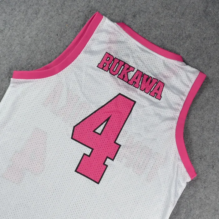 Cosplay traje de basquete jérsei no.4 rukawa tomigaoka escola camisa da equipe de basquete masculino basquete esportes tanque topos