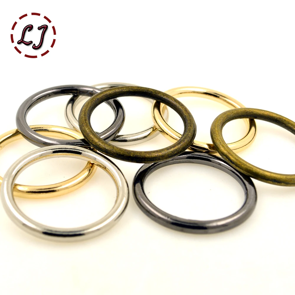 High quality 20pcs/lot 30mm(1-1/2\'\') black bronze gold silver circle ring Connection alloy metal shoes bags Belt Buckles DIY