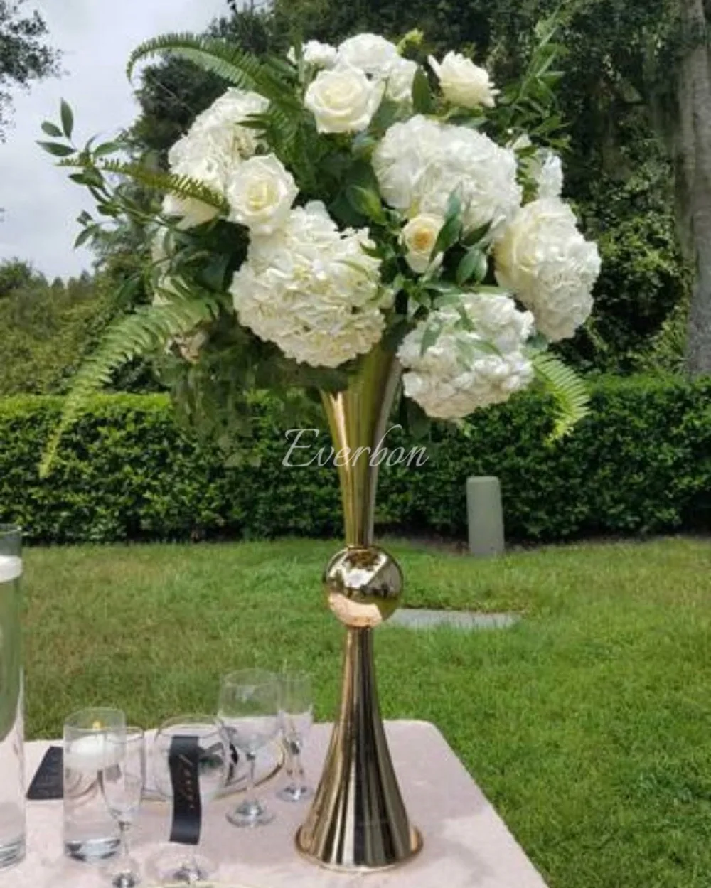 wedding decoration table centerpiece vases metal flower vase gold silver trumpet vase anniversary ceremony party decor supplies