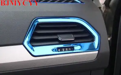 BJMYCYY 2PCS/SET Cars on both sides of the outlet stainless steel decorative box For Volkswagen Tiguan 2017 Tiguan L