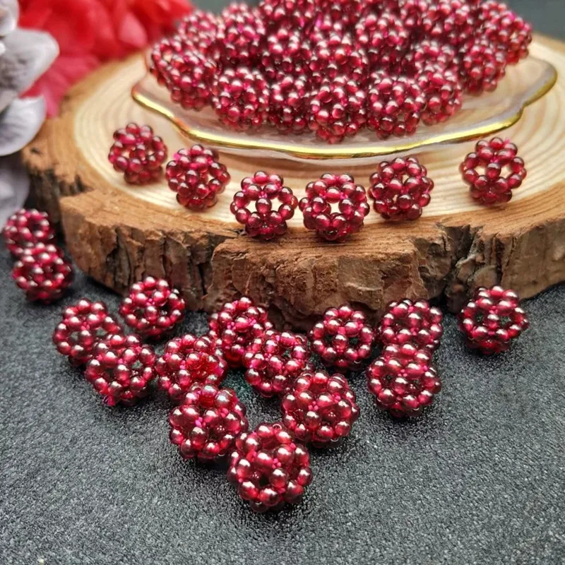 one pcs garnet red round 12mm  handcraft  for DIY jewelry making  loose beads  FPPJ wholesale beads nature gemstone