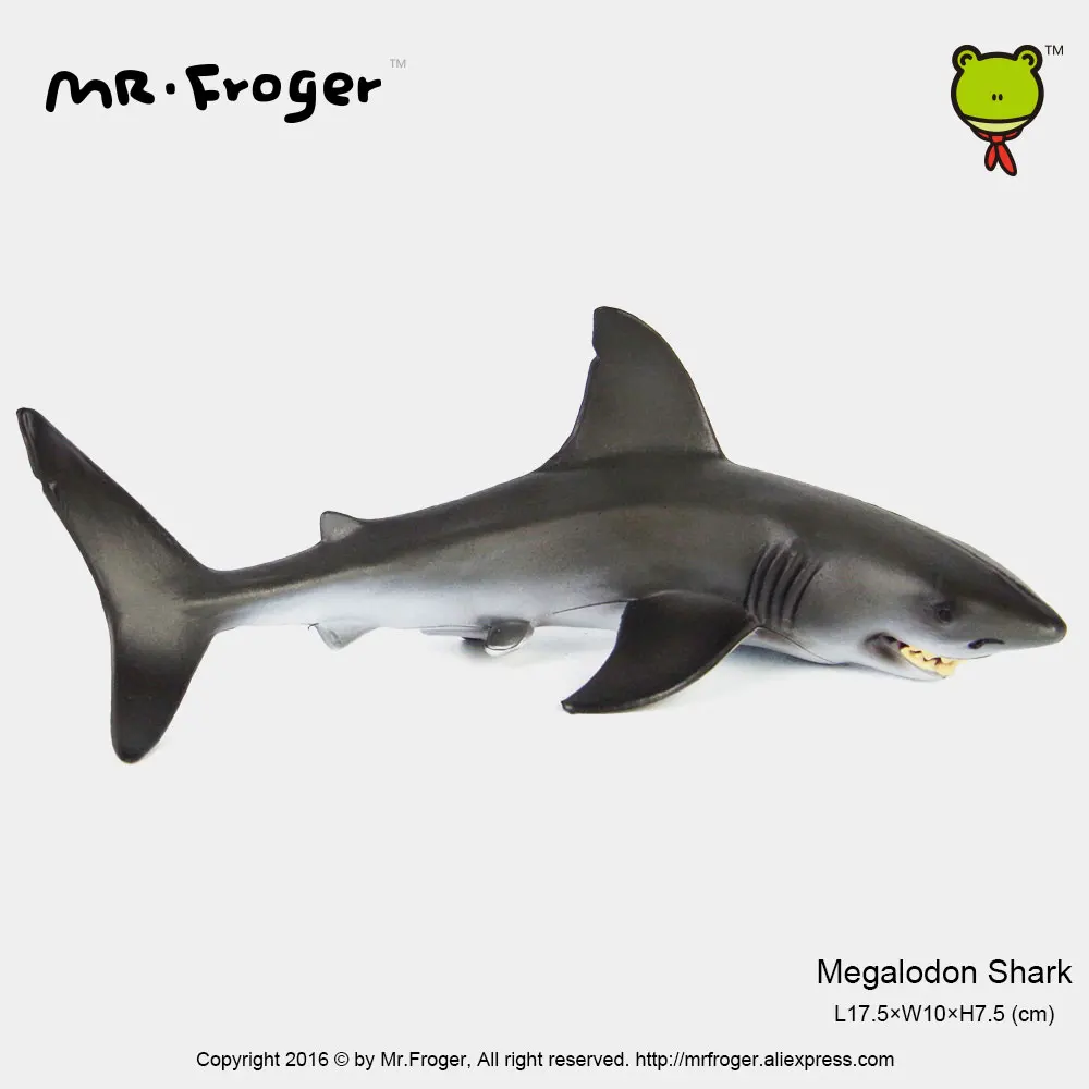 Mr.Froger Carcharodon Megalodon Model Giant Tooth Shark Sphyrna Aquatic Creatures Wild Animals Zoo Modeling Plastic Sea Lift Toy