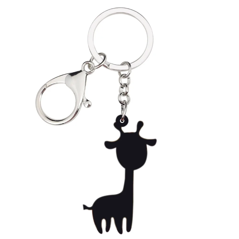 Bonsny Acrylic Sweet Smile Giraffe Key Chains Keychain Rings Anime Jewelry For Women Girls Teen Gift Pendant Handbag Car Charms