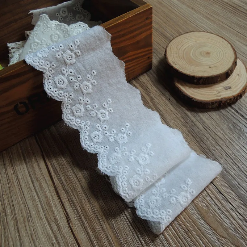 cotton fabric cut out embroidery eyelet edge lace 6cm clothes accessory home textile table curtain trim bridal dress ribbon tape