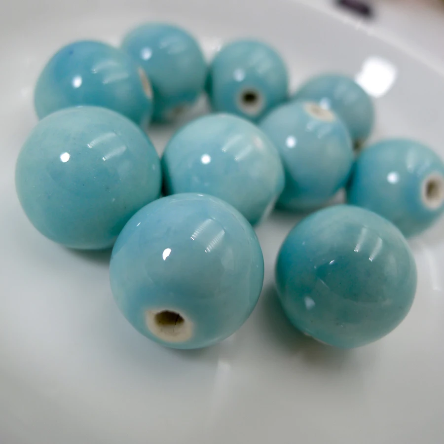 16# 10pcs Big DIY Ceramic beads sell by bags porcelain bead for jewelry making 16mm #A105B