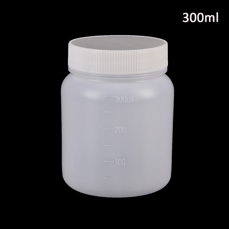 300mL White Plastic Wide mouth Bottle  Laboratory Chemical Storage Case