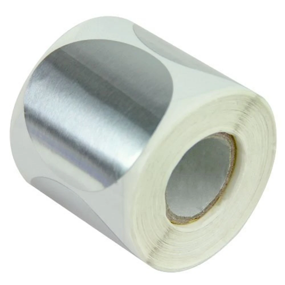 Click to Open Expanded View 2 Inch Round Metallic Silver Color Coding Dot Labels - 500 Colored Circle Stickers Per Roll Sticker