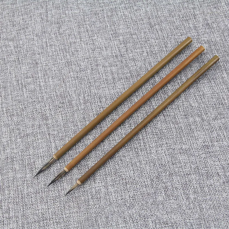 3pcs Hook Line Fine Paint Brush Chinese Calligraphy Brush Pen Bamboo Shaft Paint Brush Art Stationary Oil Painting Brush