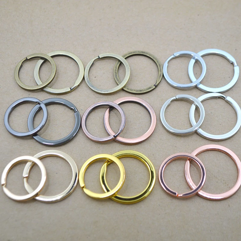 20PCS/Pack 15 20 25 28 30mm Gold Plated Keyring Split Ring (Never Fade) Key Ring For Bag Car Keychain Jewelry Making