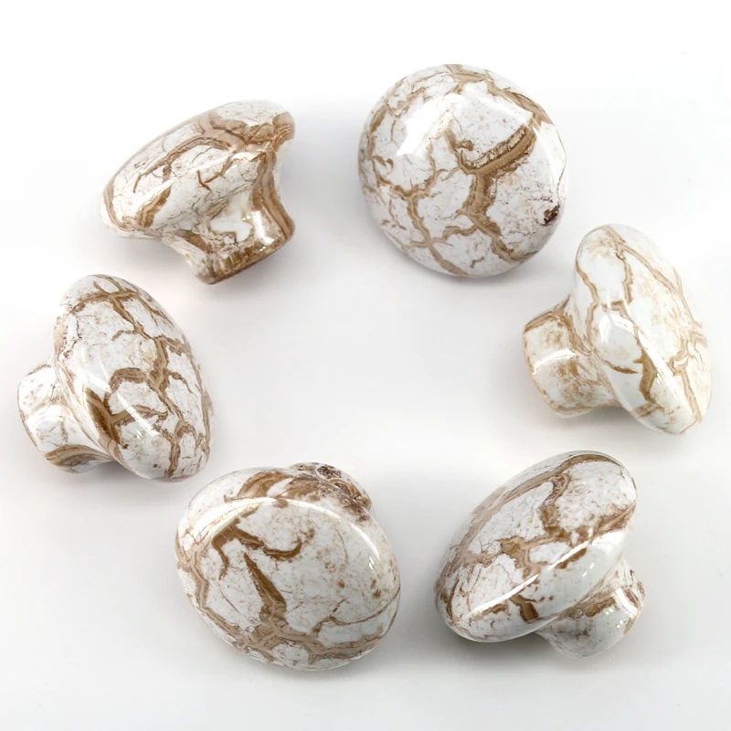 6PCS 38mm New Ceramic Cabinet Drawer Knob Wardrobe Handle Furniture  Closet Handles Dresser Pulls