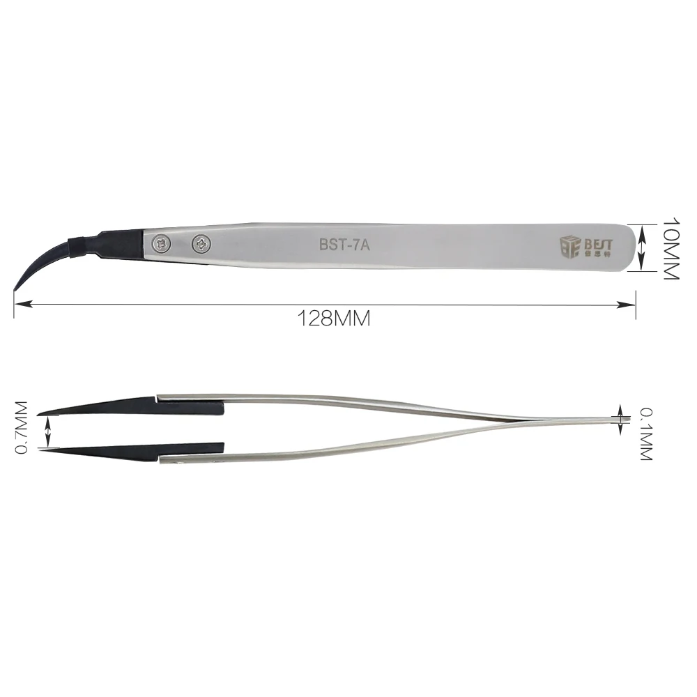 BST259 Heat Resistant Non Conductive Stainless Steel Tweezers with Replaceable Pointed Tip Tools Accessories Hot