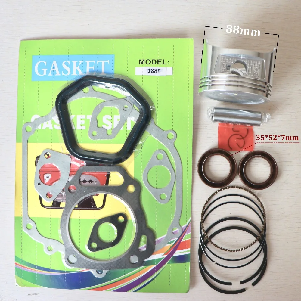 Imagem -05 - Anéis de Pistão Junta Vedação Óleo Reconstruir Kit para Honda Gx390 188f 13hp 5kw Gerador a Gasolina Trimmer Motor 88 mm