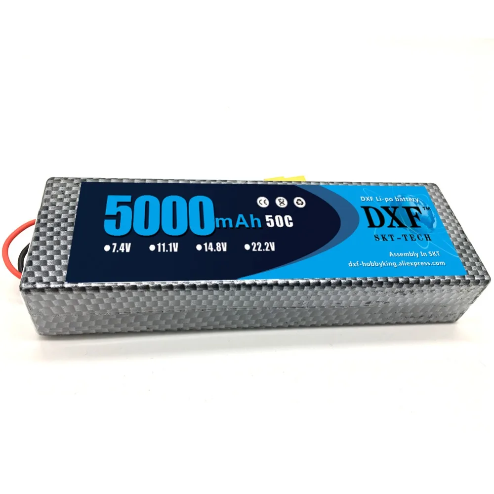 DXF 7.4V 5000mAh 50C 100C 2S Lipo Battery AKKU Bateria For RC Truck Drone Helicopter 1:8 / 1:10 RC Car Quadcopter