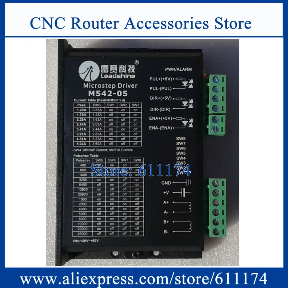 

3pcs Original leadshine 2-phase stepper motor driver M542-05 Motor Driver work with 20-50VDC 1.2A-5.0A hybrid stepping driver